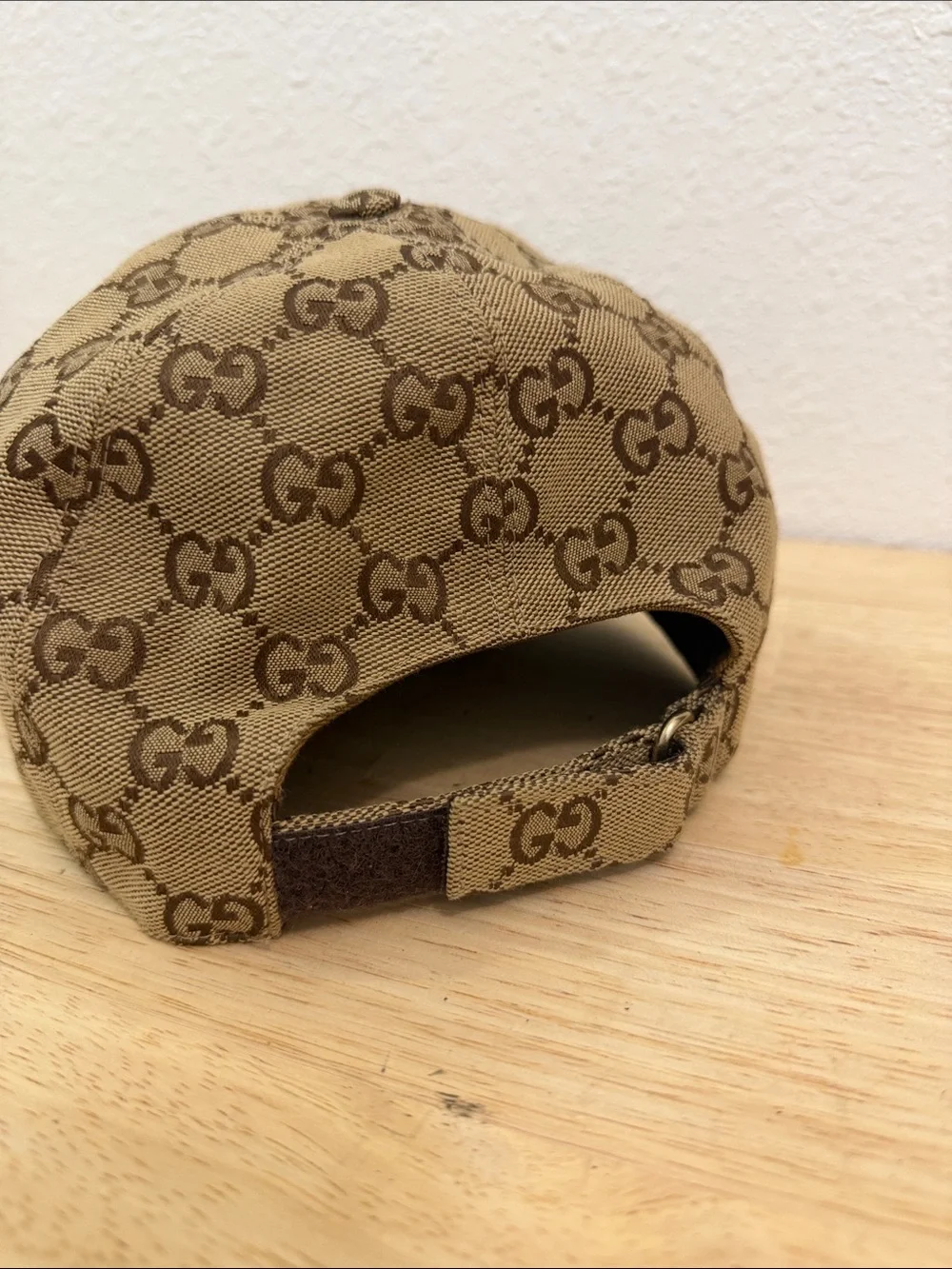 Gucci Tan & Brown GG Canvas Baseball Cap with Logo Patch